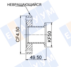 ������� ������ � KF50 (NW50) �� CF63 (CF4,5"), ����������� ����� 304L