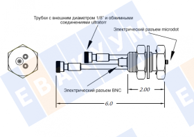 B204 ��������� ������������� ���� Microdot � BNC, ��� Baseplate 1�, 2 ����� ���������� ��� ������ ������� ��������� 1/8�