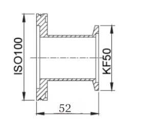    ISO100  KF50 (NW50),   SS304L, 