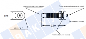 A263 ��������� ������������� ���� Microdot - BNC, ������ 1/2�, ����� 2.5�
