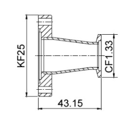    KF25 (NW25)  CF16 (CF1,33"),   304L