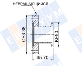 ������� ������ � KF50 (NW50) �� CF50 (CF3,38"), ����������� ����� 304L