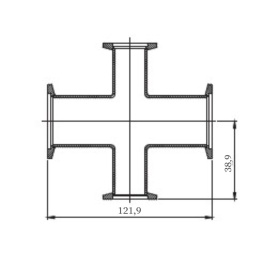 ������� ��������� KF40 (NW40) - KF16 (NW16) ������ 121,9 ��, ����������� ����� 304L 