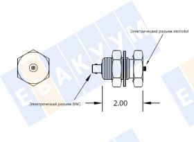 A241 ��������� ������������� ���� Microdot - BNC, ������ Baseplate 1�