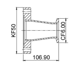    KF50 (NW50)  CF100 (CF6"),   304L