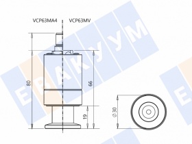 VCP63MA4 ��������� ������ ������ ��� ������������ ���� �� ������ KF16, �������� ������ 4-20 �� ���������������, 1000-1e-4 ����
