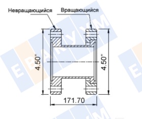 �������� � �������� (�������) CF63 (CF4,5") ������ 171,7 ��, ����������� ����� 304L