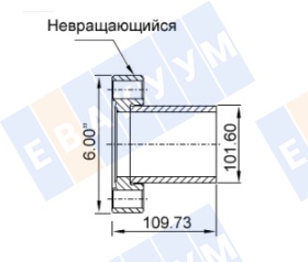 �������� � ������� (�����������) CF100 (CF6"), ����� ��������� 4 �����, ����� 109,73 ��, ����������� ����� 304L