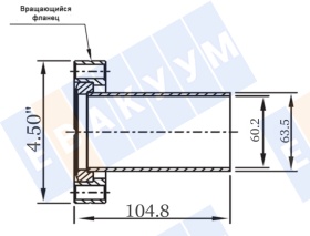 �������� � ����������� ������� (�����������) CF63 (CF4,5"), ����� ��������� 2,5 �����, ����� 104,8 ��, ����������� ����� 304L
