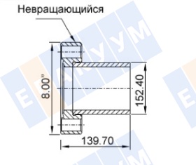 �������� � ������� (�����������) CF160 (CF8"), ����� ��������� 6 ������, ����� 139,7 ��, ����������� ����� 304L